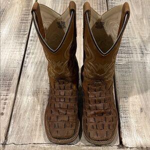 Old West Men's Tan and Brown Western Boots